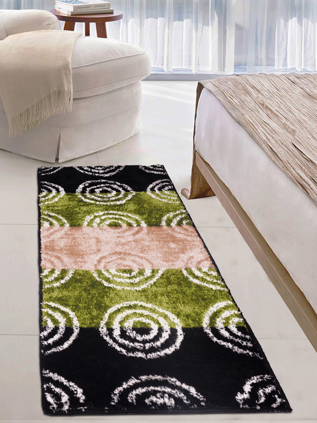 

Story@home Black & Green Polyester Floor Runner
