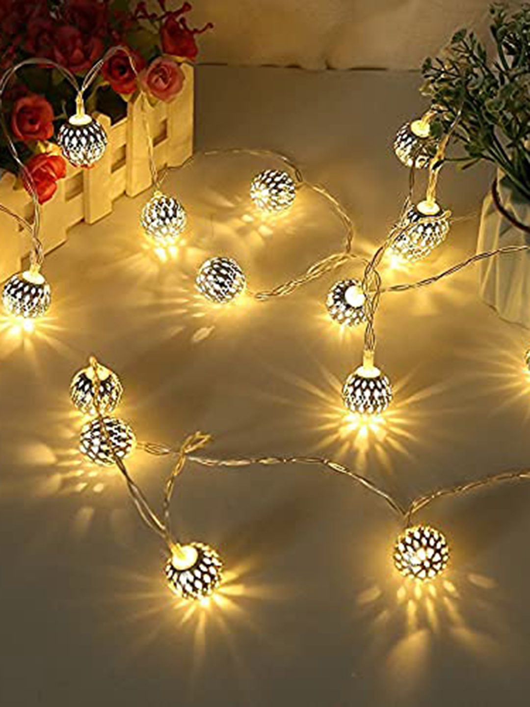 

Ascension Warm White LED Metal Moroccan Ball String Lights