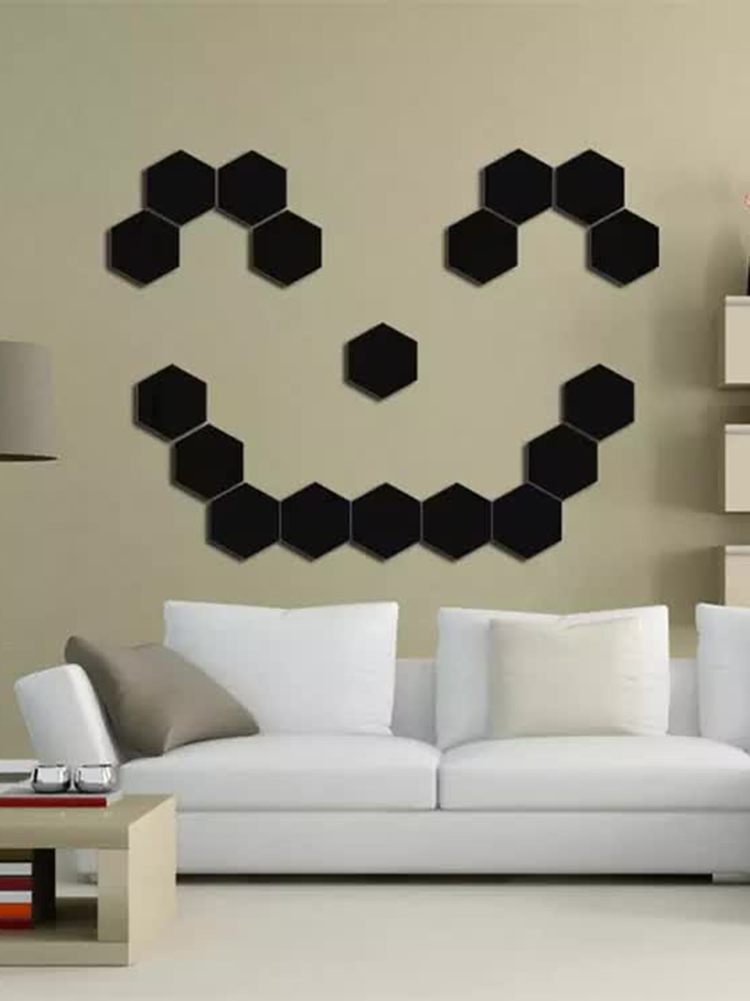 

WallDaddy Black 18 Pieces Hexagon Mirror Wall Stickers