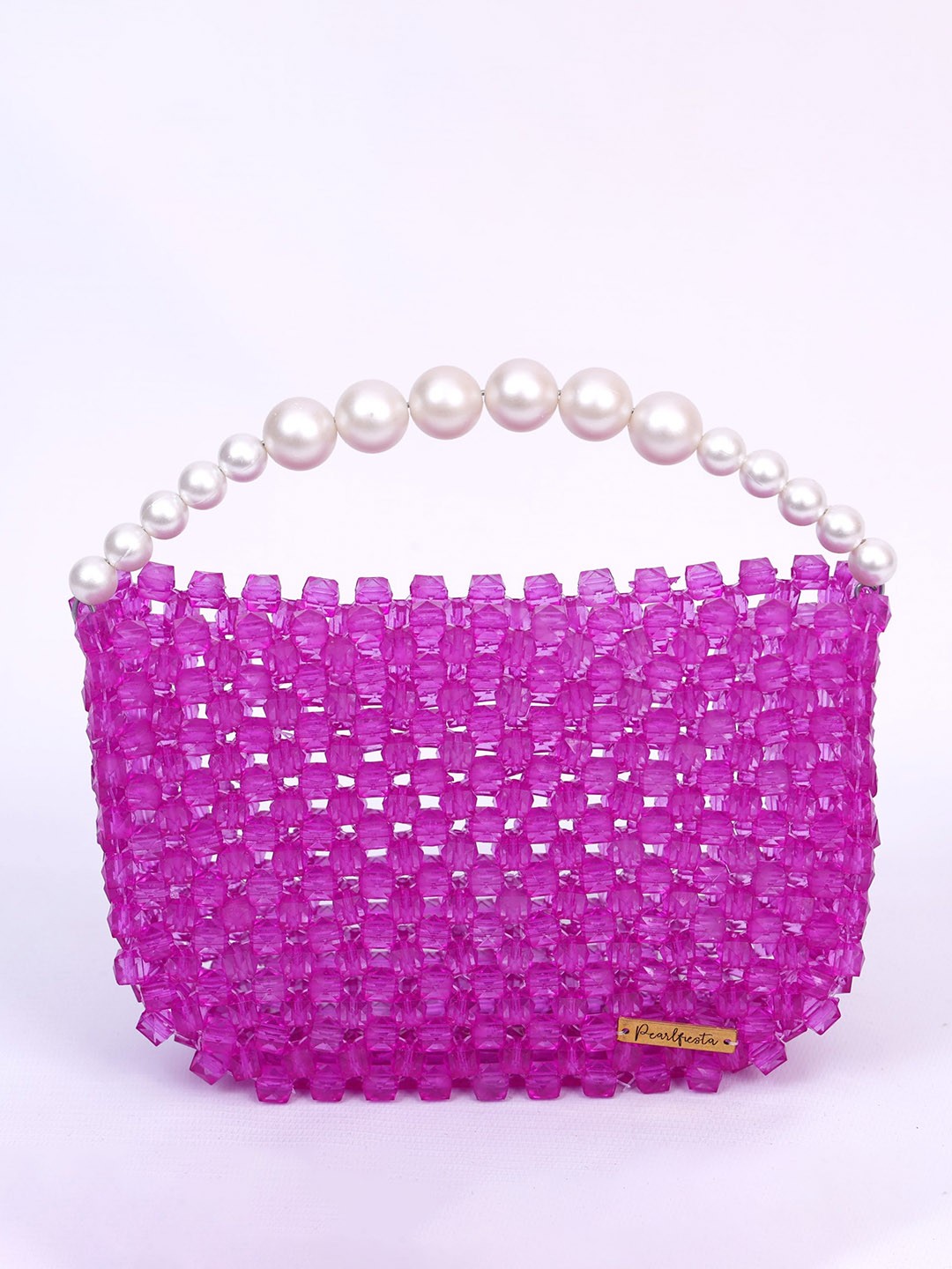 

Pearlfiesta Embellished Miniature Handheld Bag, Purple