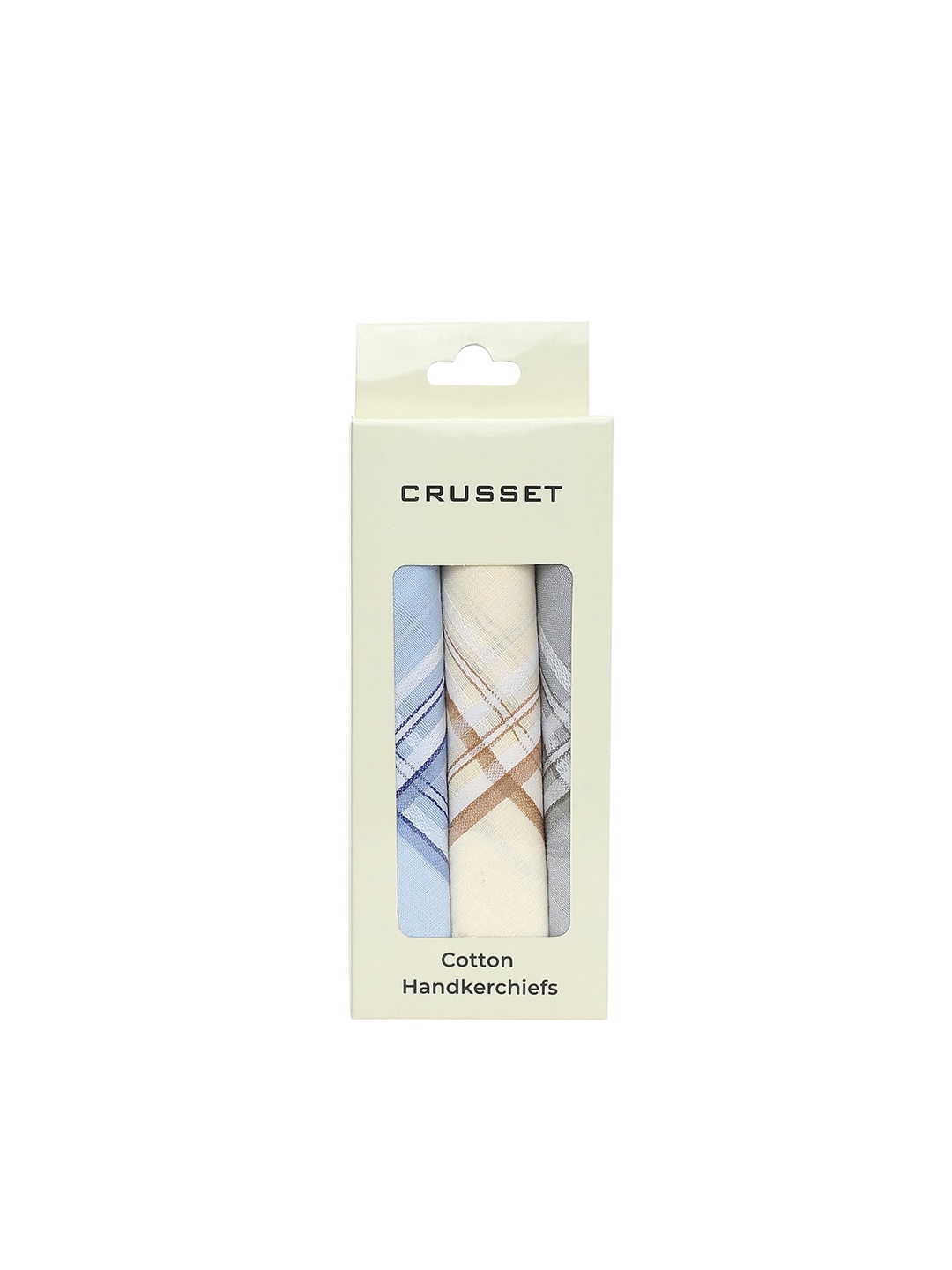 

CRUSSET Men Pack Of 3 Assorted Cotton Handkerchief