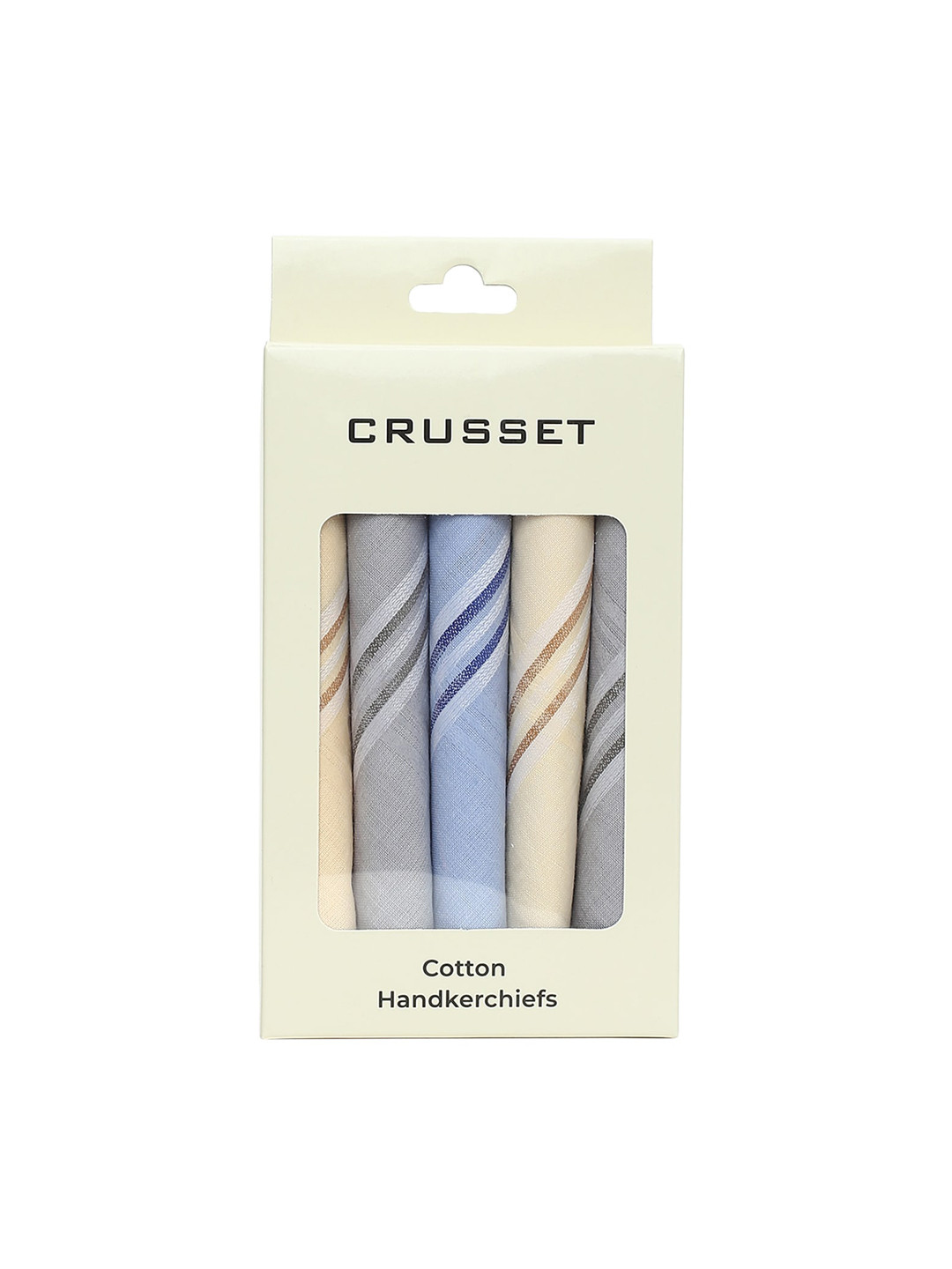 

CRUSSET Men Pack Of 5 Assorted Cotton Handkerchief
