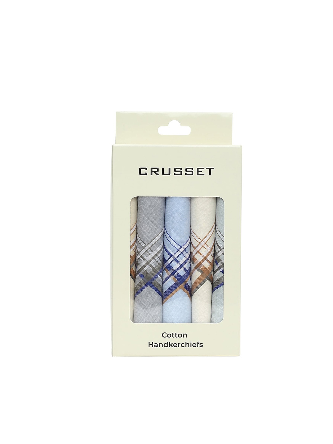 

CRUSSET Men Pack Of 5 Assorted Cotton Handkerchief