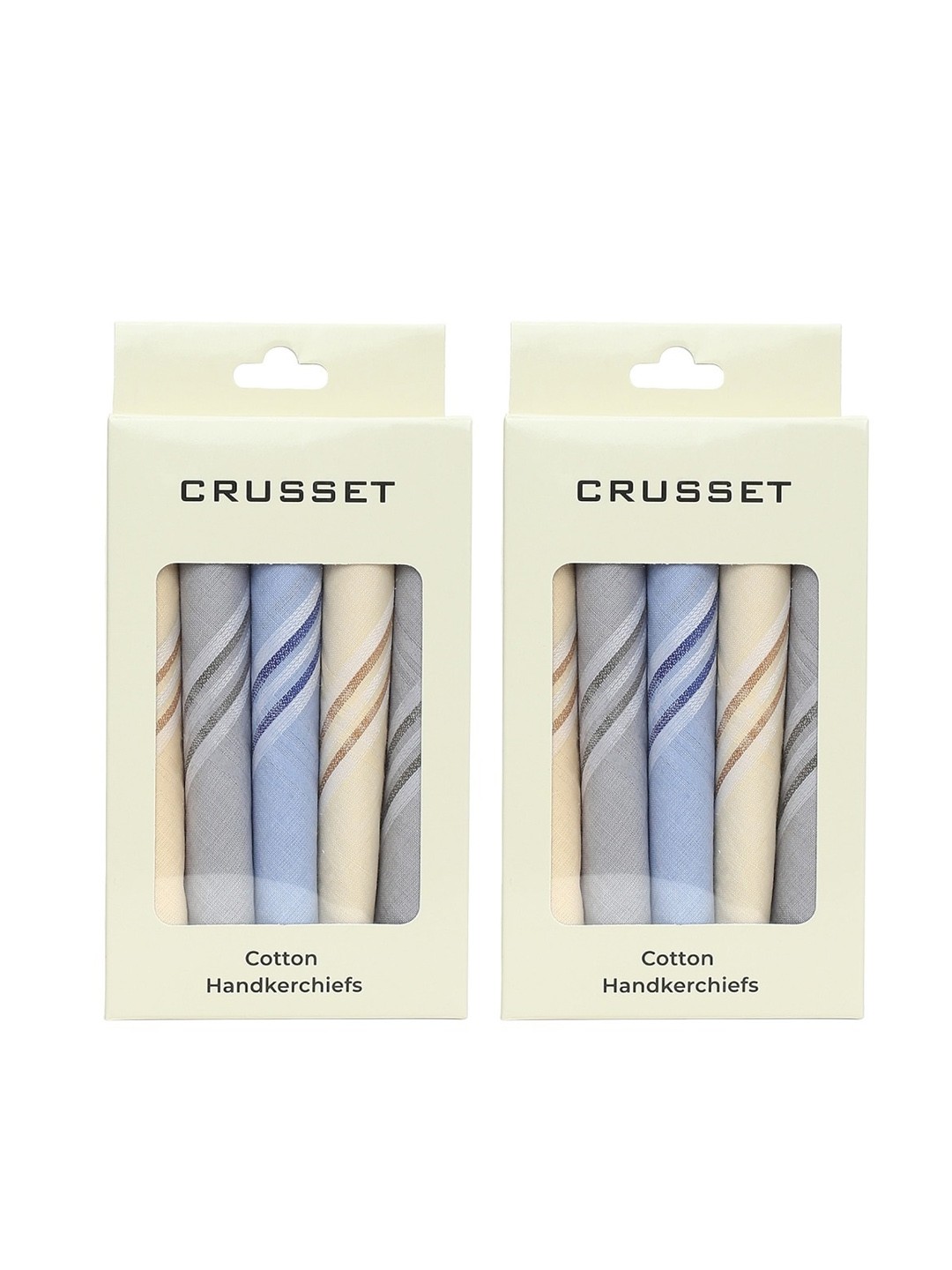 

CRUSSET Men Pack Of 10 Assorted Cotton Handkerchief