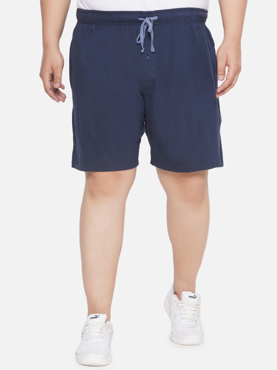 

Santonio Men Mid-Rise Pure Cotton Shorts, Navy blue