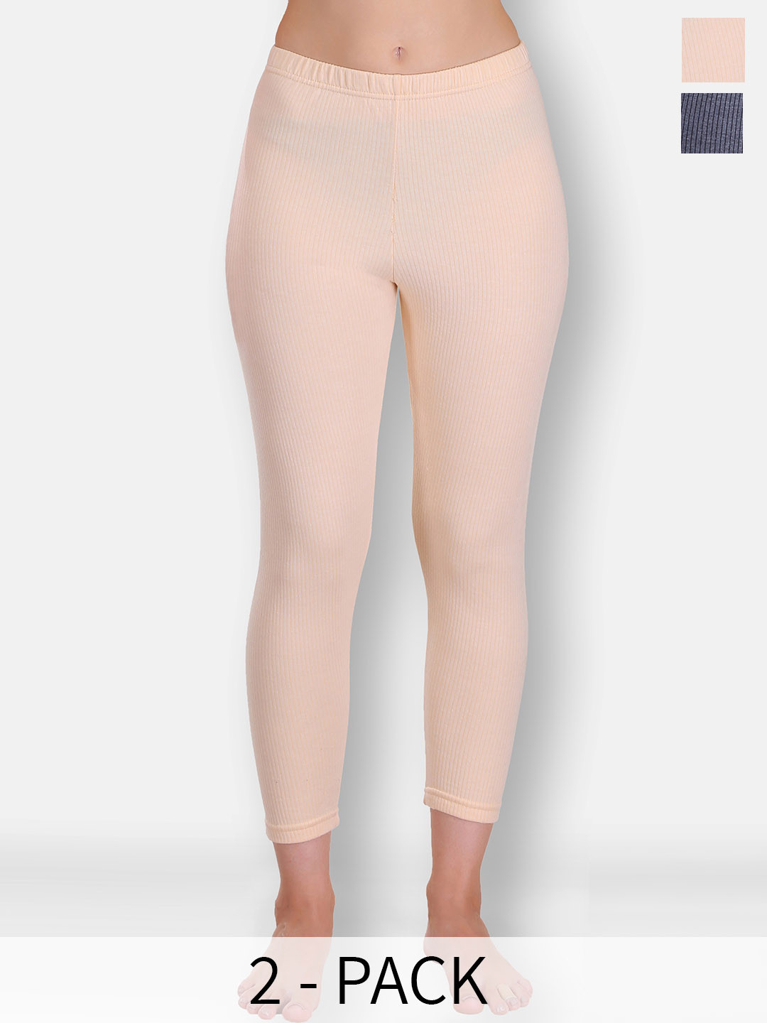 

SELFCARE Women Pack Of 2 Breathable Thermal Bottoms, Nude
