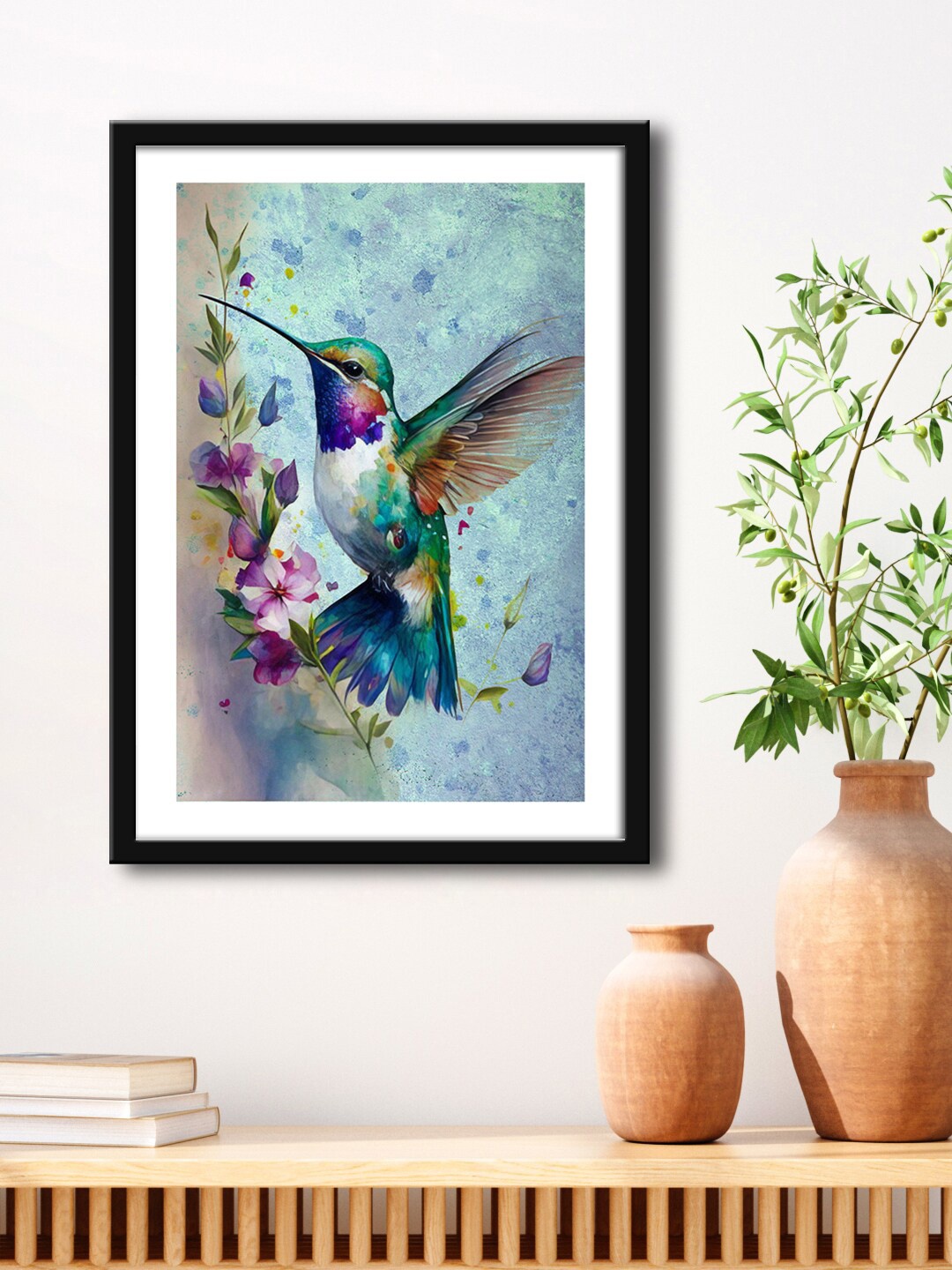 

999Store Green & Blue Flying Bird Printed Modern Art MDF Wall Art