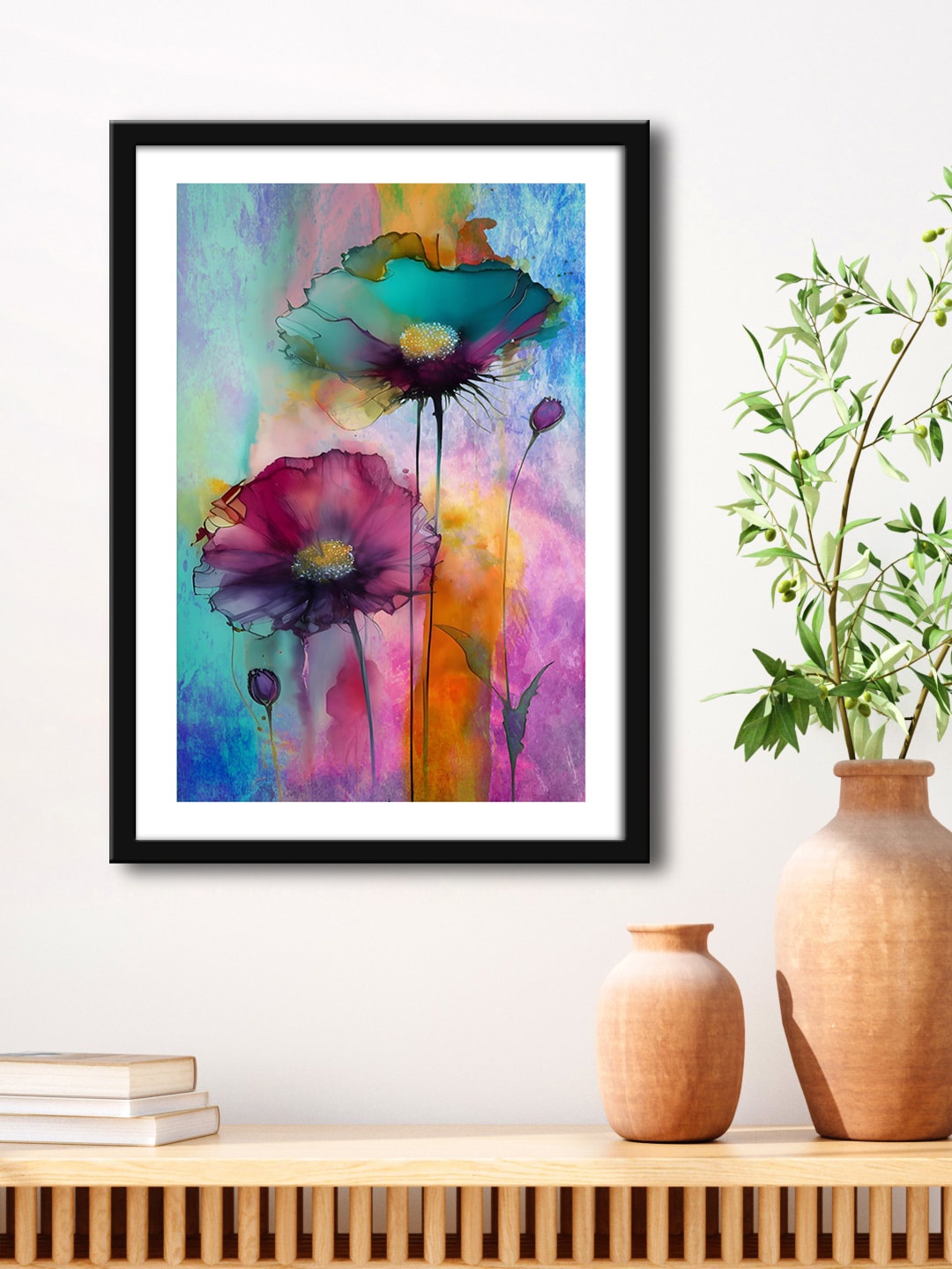 

999Store Blue & Black Painting Framed Wall Art