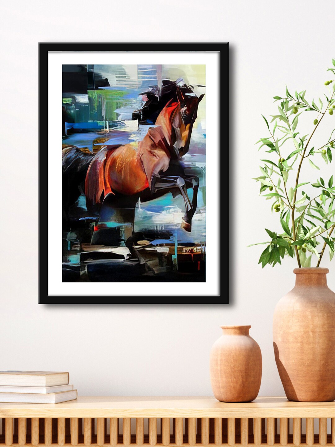 

999Store Brown & Black Painting Framed Wall Art