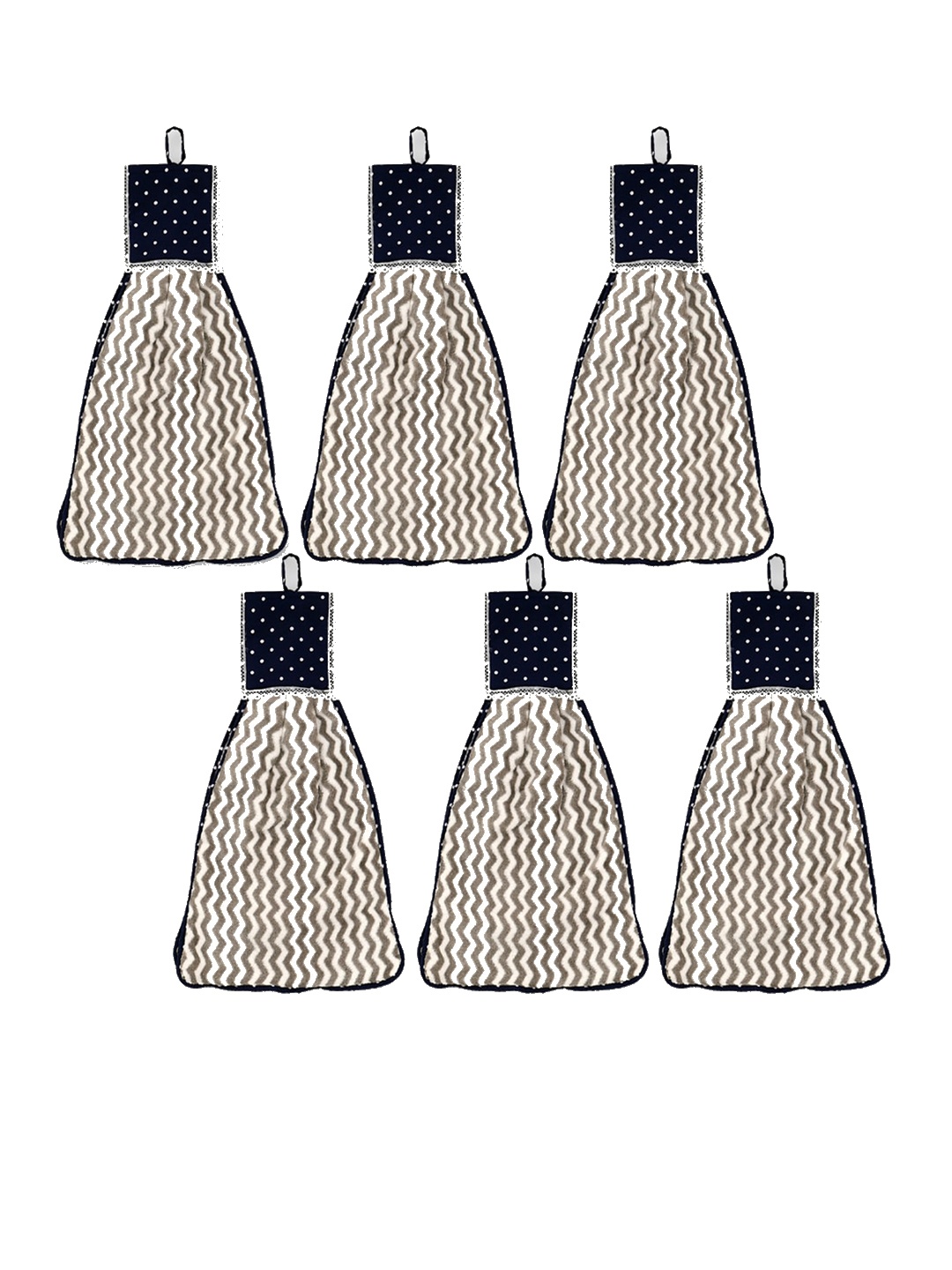 

Kuber Industries Set of 6 Printed Hanging Kitchen Towel, Multi