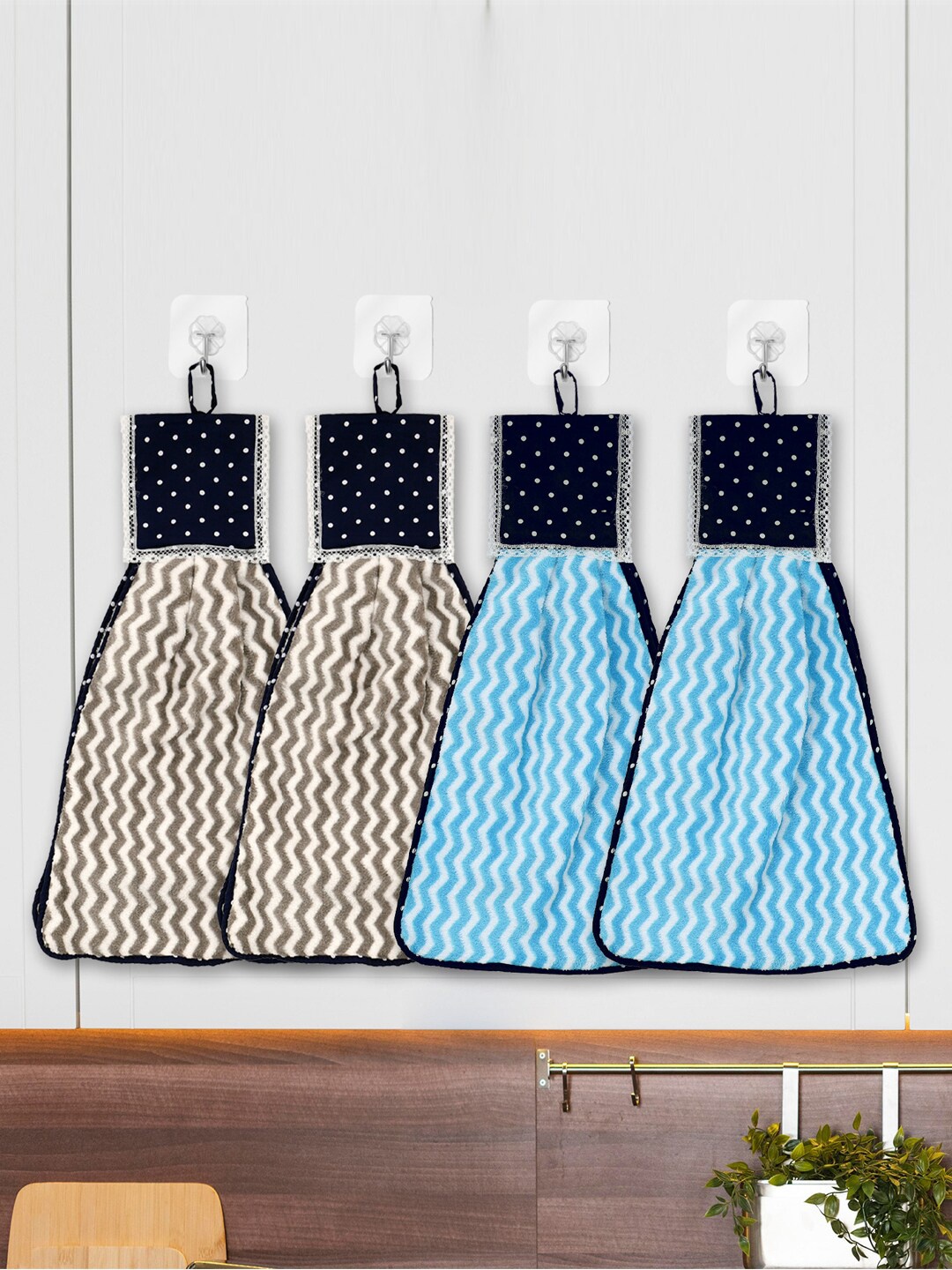 

Kuber Industries Set of 4 Printed Hanging Kitchen Towel, Multi