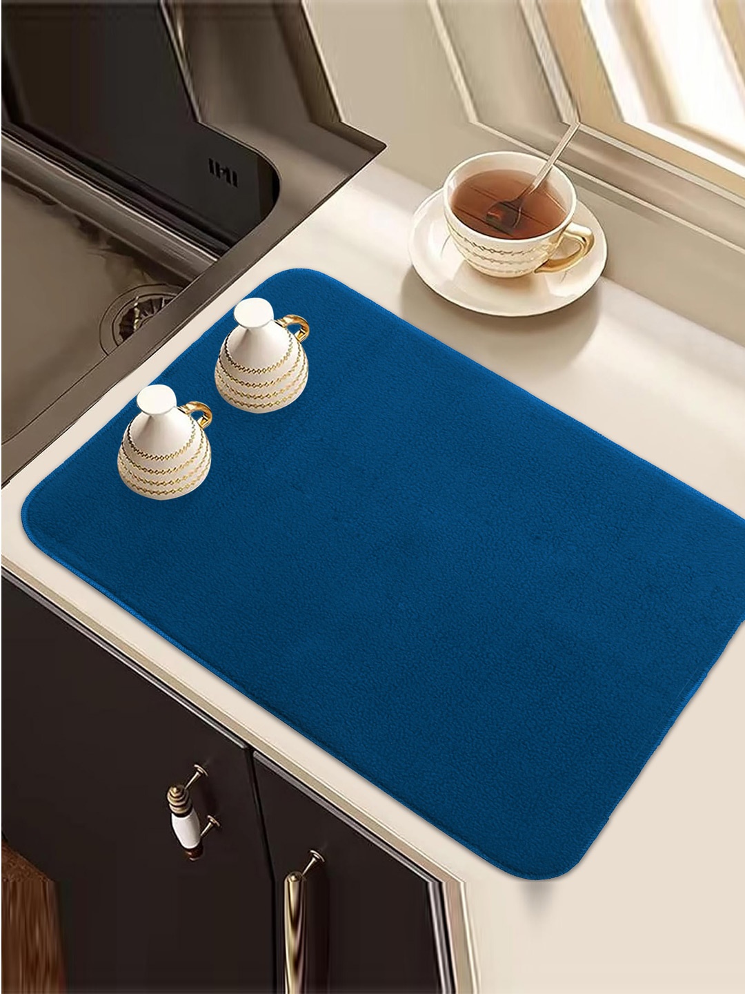 

Kuber Industries Blue 2 Pieces Kitchen Self Drying Microfiber Table Placemats