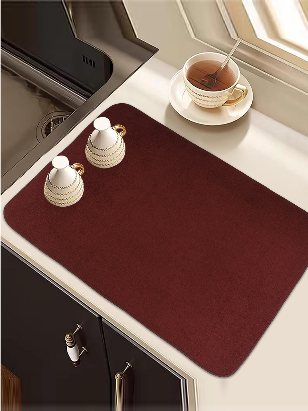 

Kuber Industries Green & Maroon 2-Pieces Rectangular Table Placemats