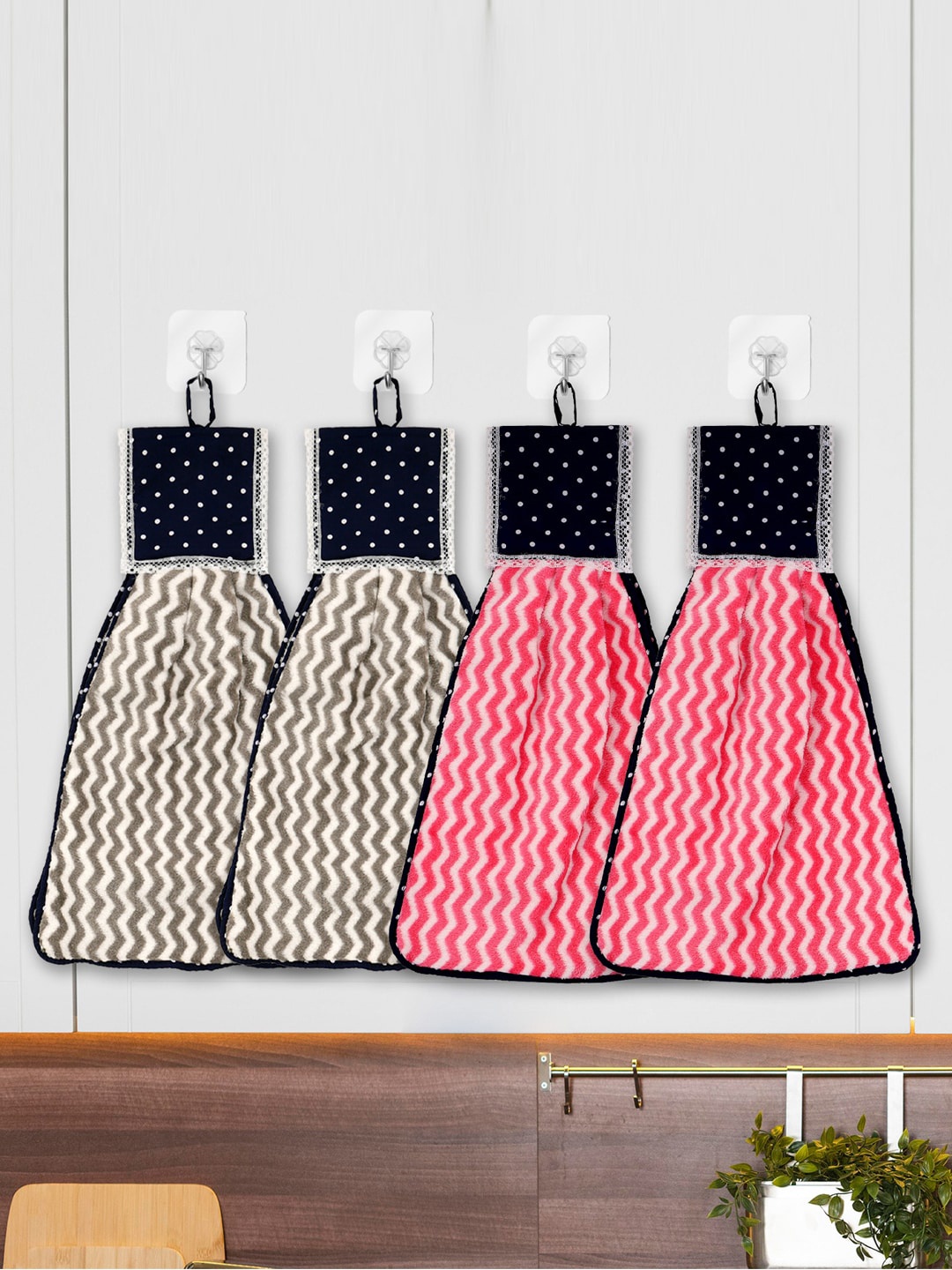 

Kuber Industries Set of 4 Printed Hanging Kitchen Towel, Multi