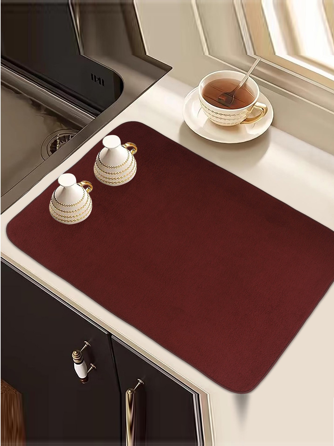 

Kuber Industries Blue & Pink 3 Pieces Rectangular Reversible Kitchen Table Placemats, Maroon