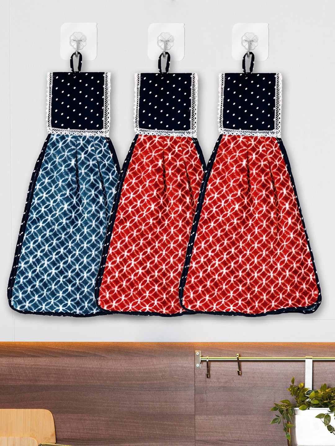 

Kuber Industries Set of 3 Printed Hanging Kitchen Towel, Multi