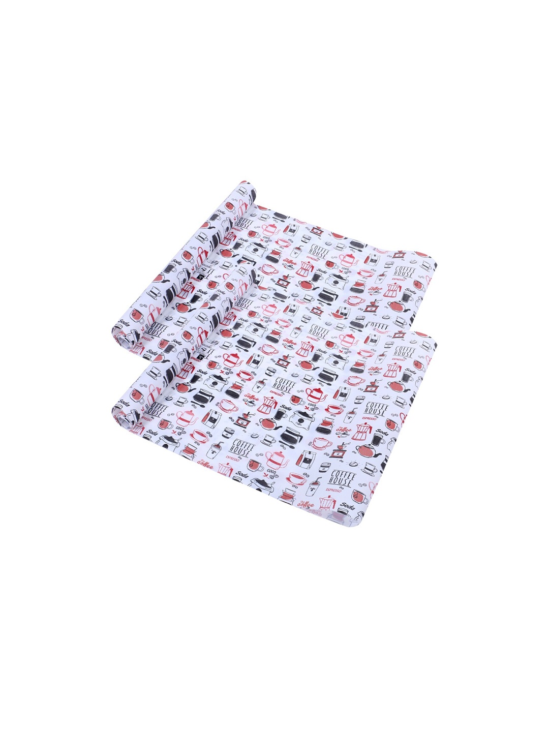 

Kuber Industries White 2 Pieces Printed EVA Kitchen Cabinet Shelf Mat