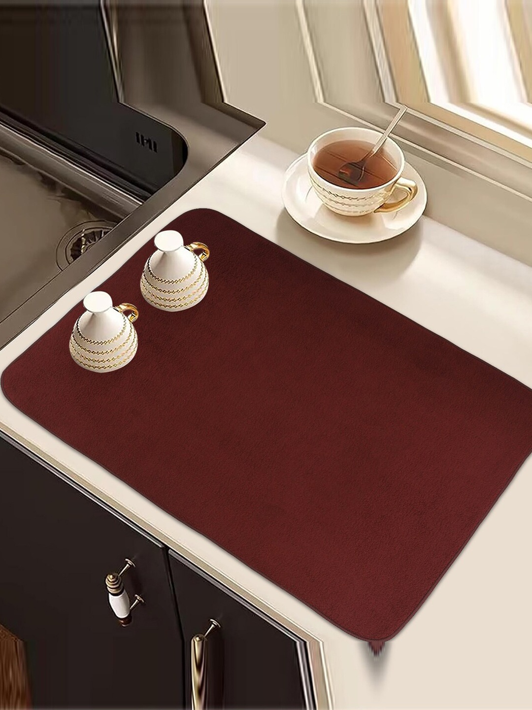 

Kuber Industries Maroon Rectangular Table Placemat
