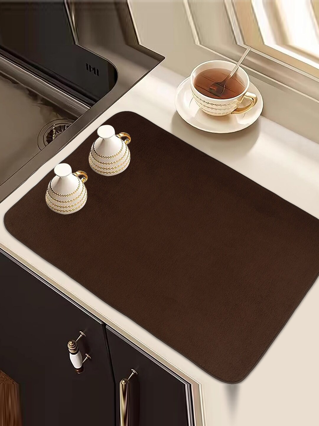 

Kuber Industries Brown 2 Pieces Rectangular Table Placemats