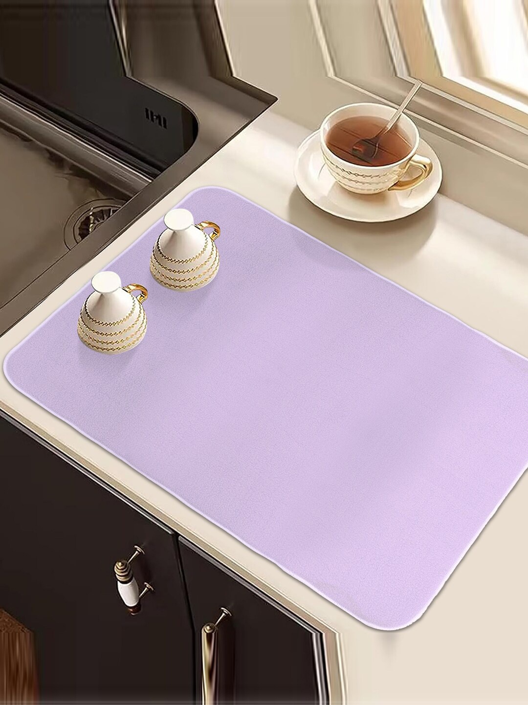 

Kuber Industries Lavender 2 Pieces Kitchen Self Drying Microfiber Table Placemats