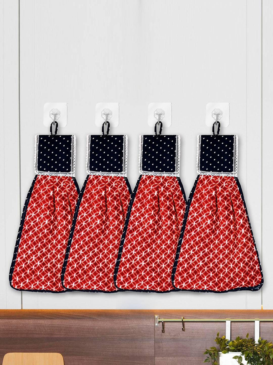 

Kuber Industries Set of 4 Printed Hanging Kitchen Towel, Multi