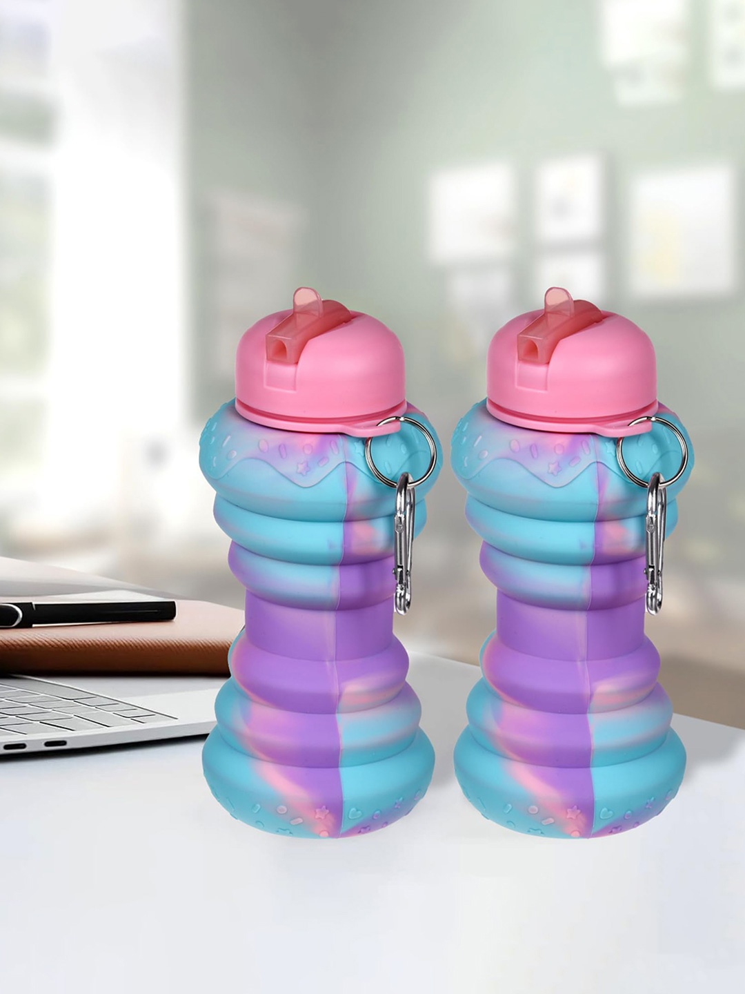 

Kuber Industries Pink 2 Pieces Printed Foldable Sippers 600ml