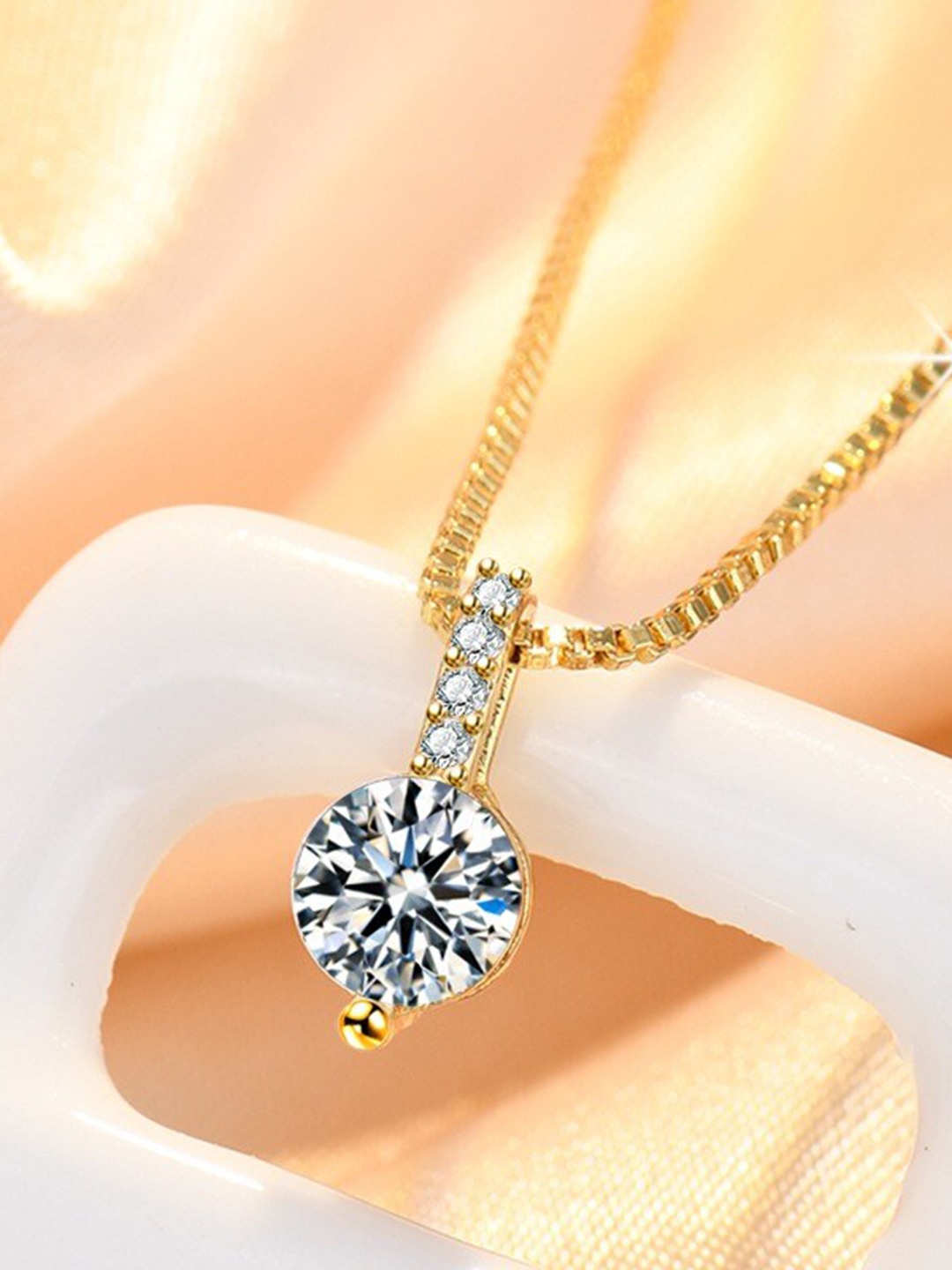 

MYKI Gold Plated & CZ Studded Pendant