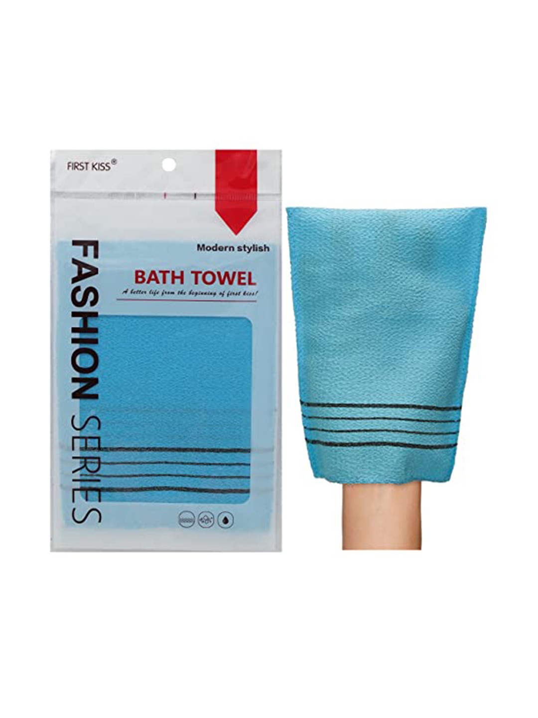 

WBC WorldBeautyCare Modern Stylish Pack Of 2 Korean Bath Glove, Blue