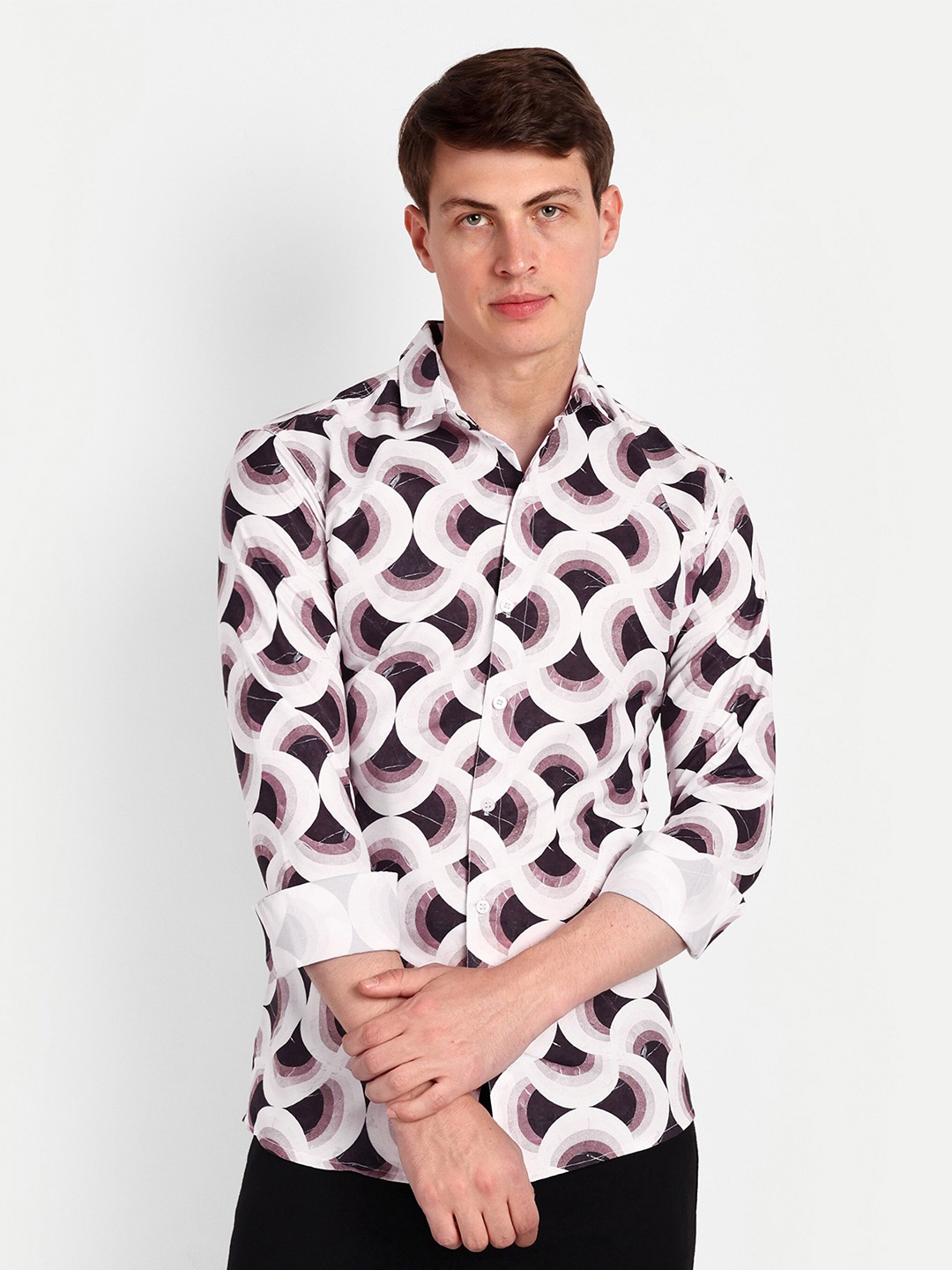 

COLORWINGS Comfort Slim Fit Printed Casual Shirt, White