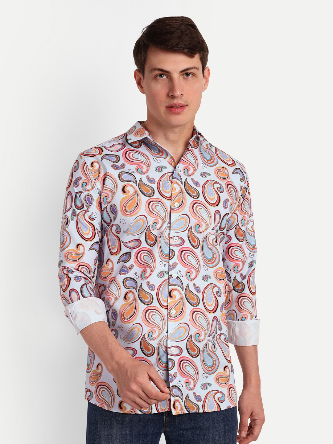 

COLORWINGS Comfort Ethnic Motifs Printed Casual Shirt, Blue