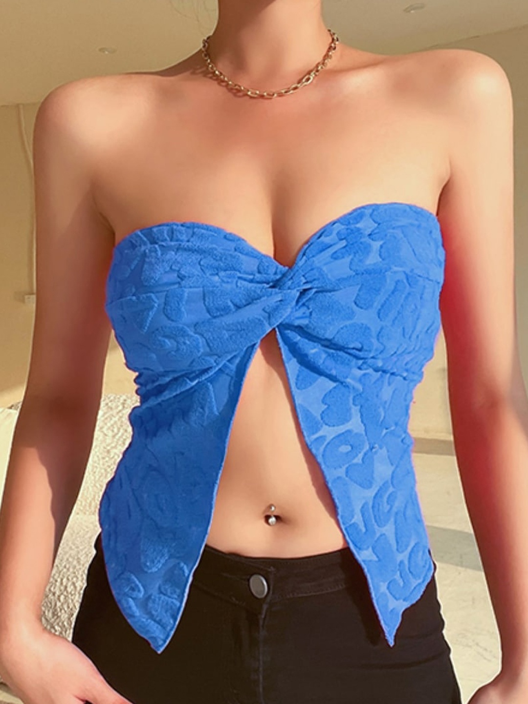 

StyleCast Blue Strapless Tube Top