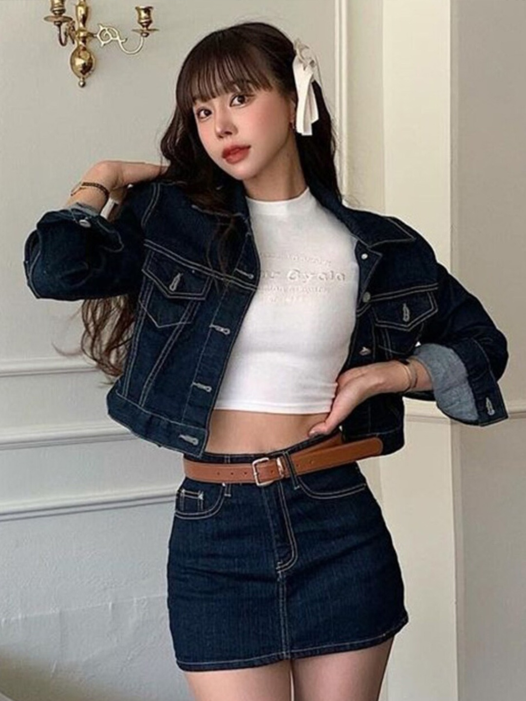 

StyleCast Black Typography Printed Fitted Crop Top