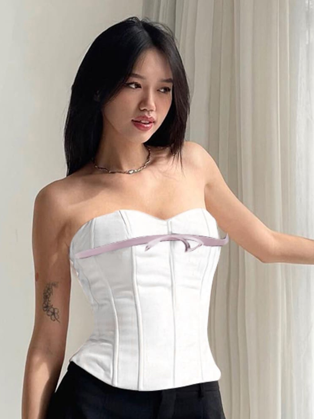 

StyleCast Strapless Corset Top, White