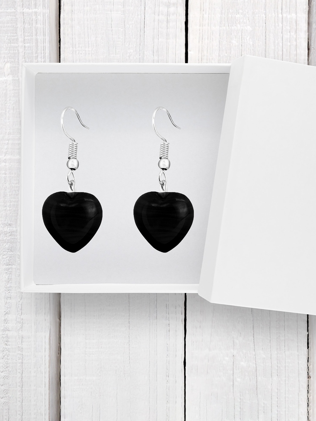 

Mikado Silver-Plated Heart Shaped Drop Earrings
