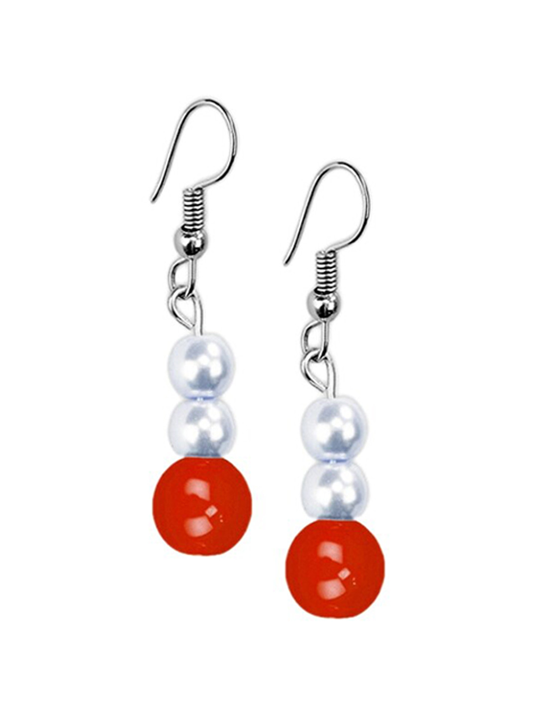 

Mikado Circular Shaped Drop Earrings, Red