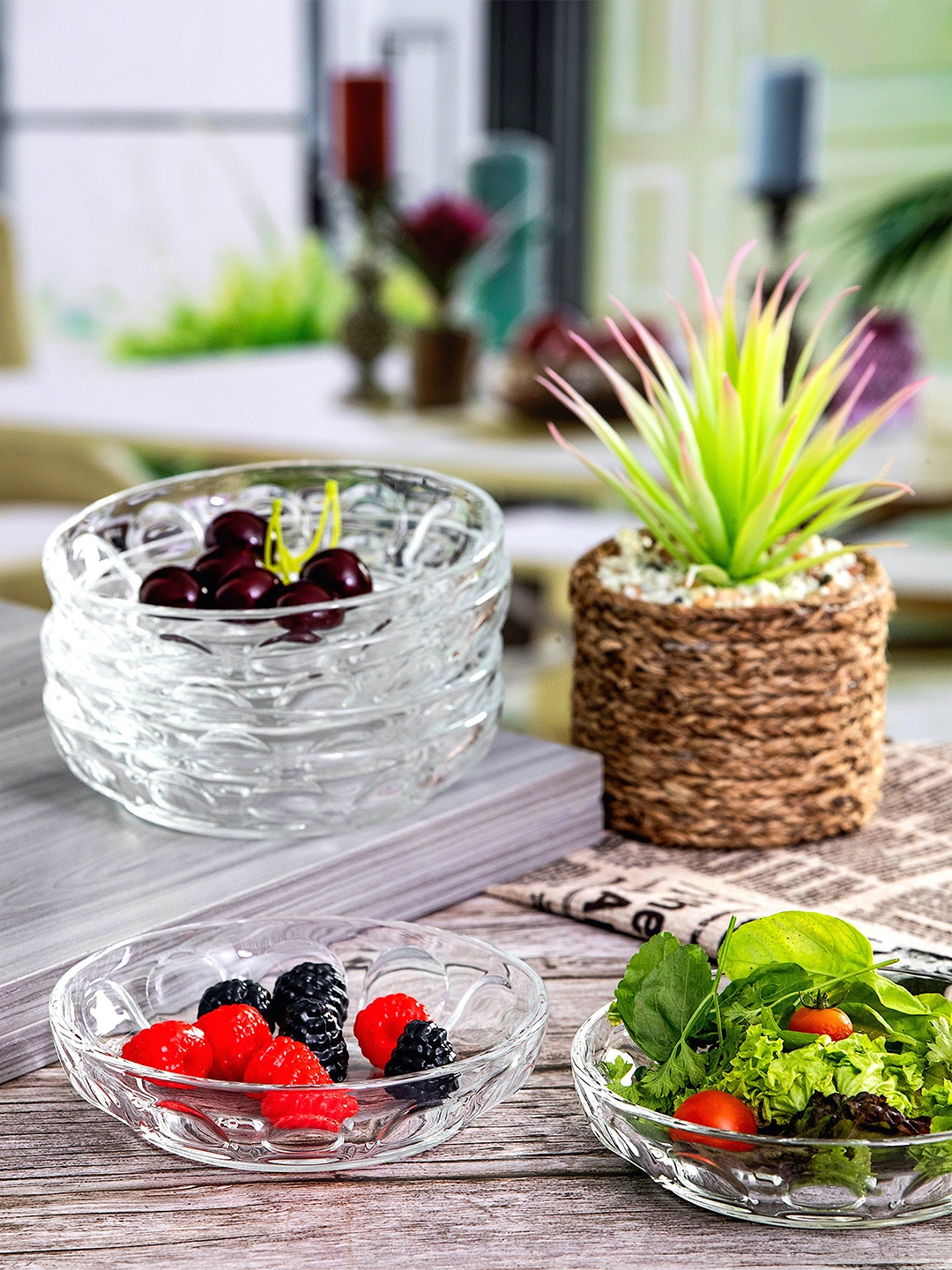 

Luminarc Transparent & 6 Pieces Textured Glass Bowls