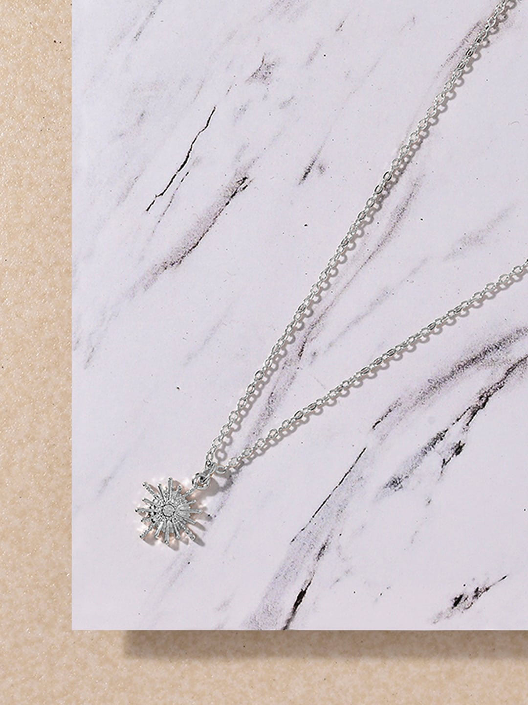 

Accessorize London Women Starburst Pendant Necklace, Silver