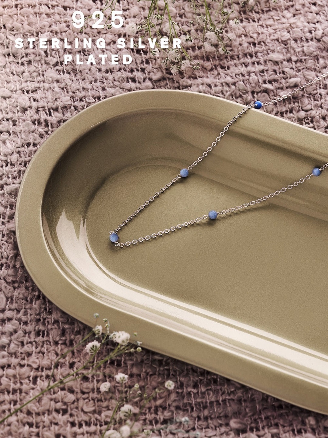 

Accessorize 925 Sterling Silver-Plated Aventurine Necklace