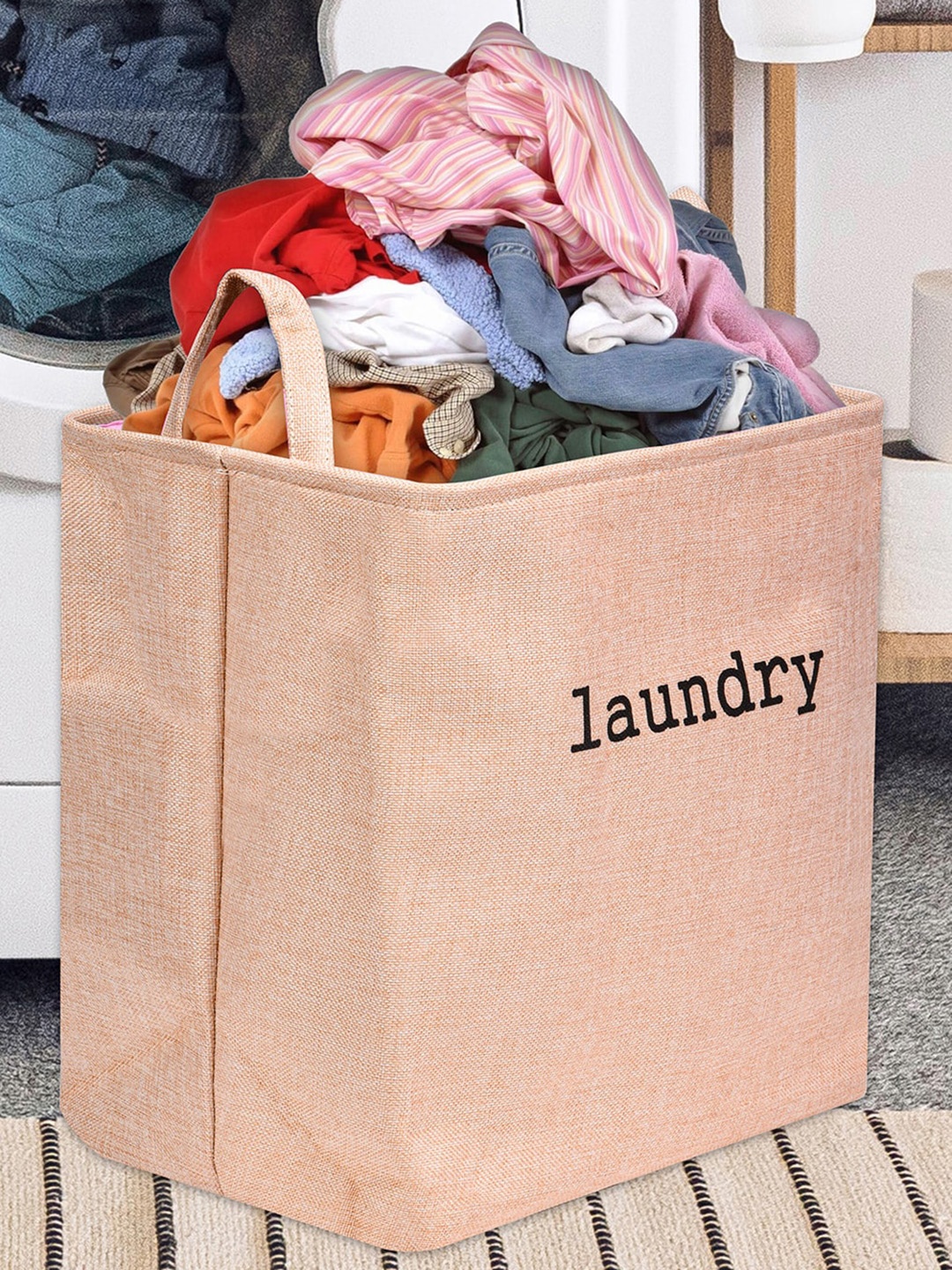 

Kuber Industries Printed Laundry Bags, Peach