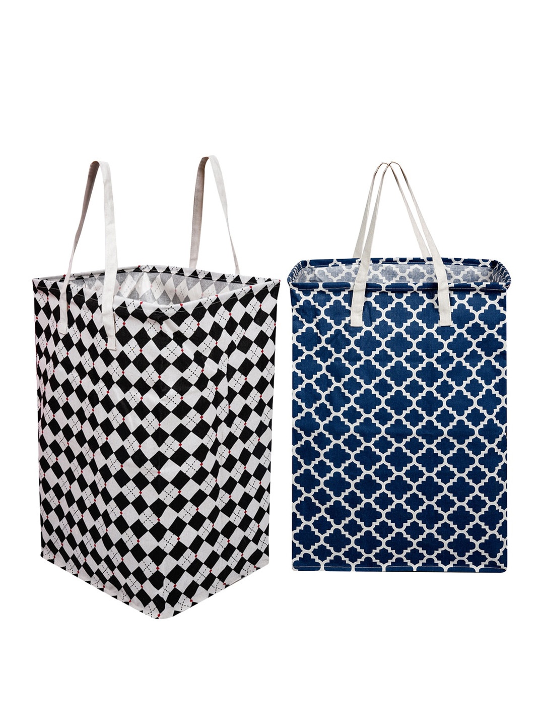

Kuber Industries 2 Pieces Printed Laundry Bags, Black
