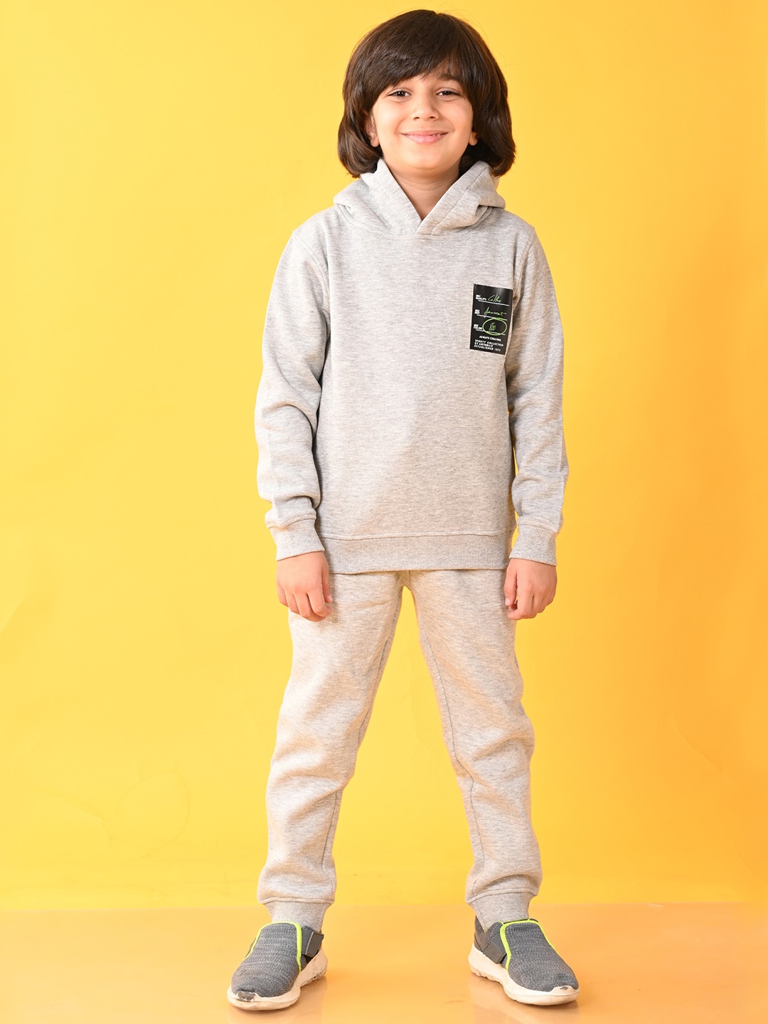 

Anthrilo Boys Hooded Fleece Sweatshirt With Jogger, Grey
