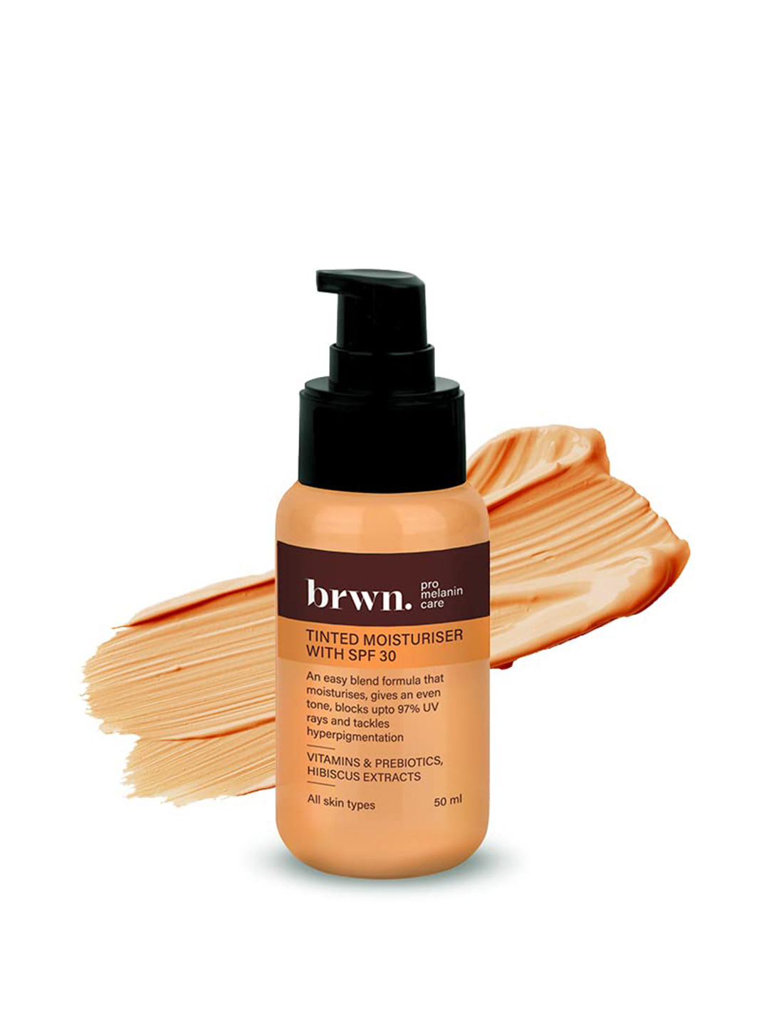 

brwn. pro melanin care Tinted Moisturiser SPF30 with Vitamins & Prebiotics 50ml - Pine, Nude