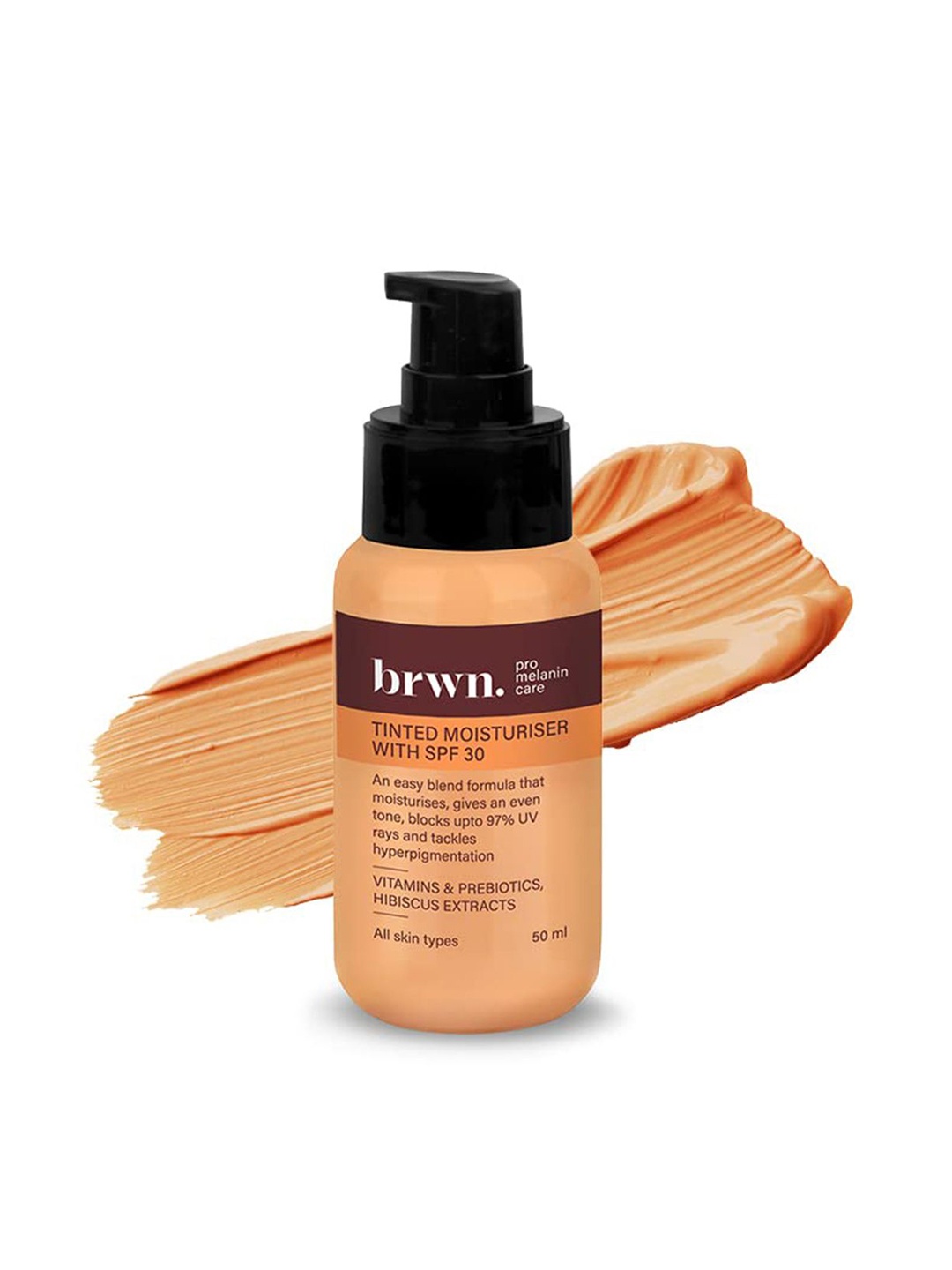 

brwn. pro melanin care Tinted Moisturiser SPF30 with Vitamins & Prebiotics 50ml-Warm Ivory, Tan