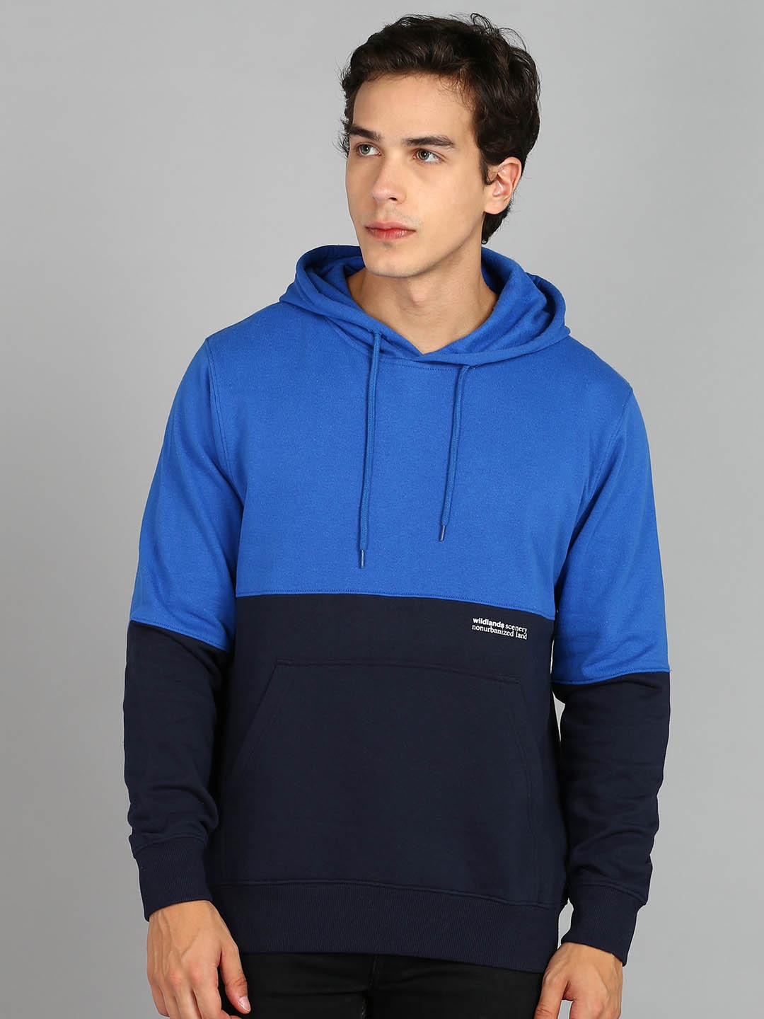 

Metronaut Colourblocked Hooded Sweatshirt, Navy blue