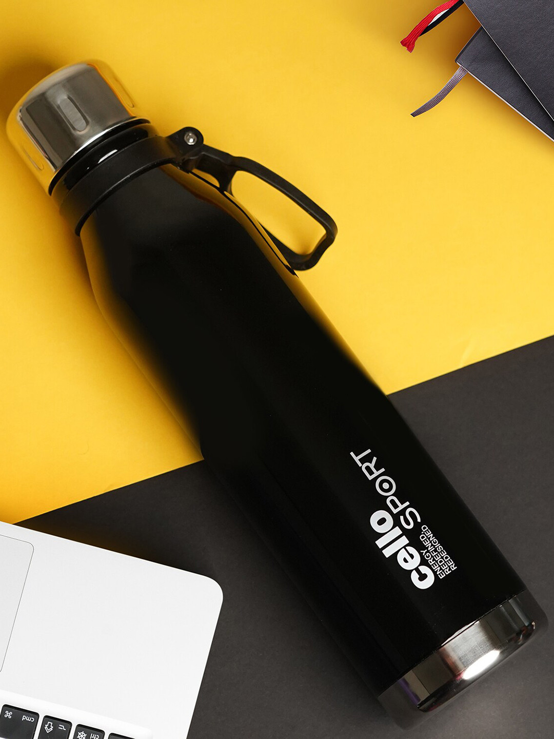 

Cello Bently Black Stainless Steel Water Bottle-600 ml