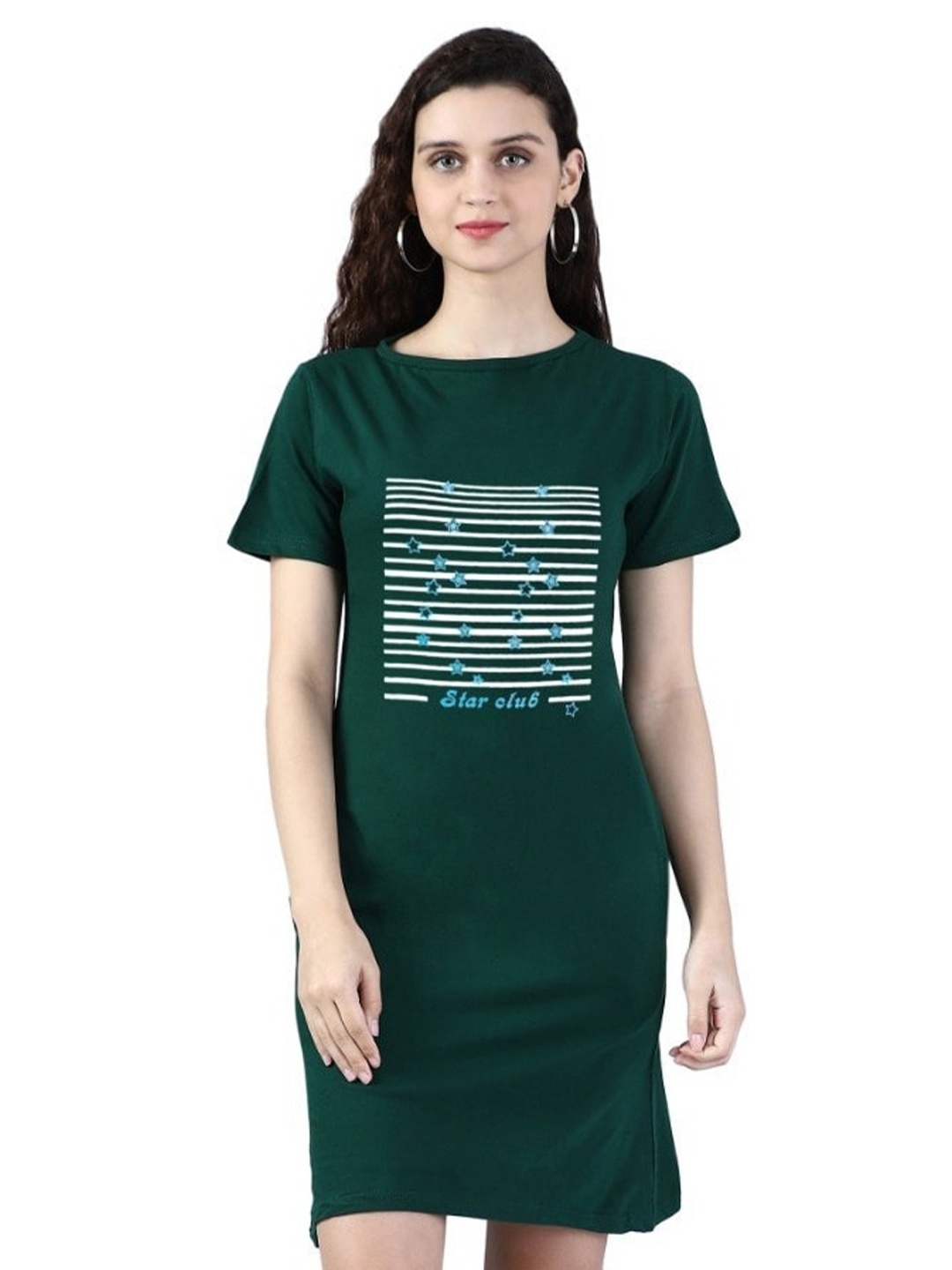 

Next One Women Green Typography Printed Pockets T-shirt