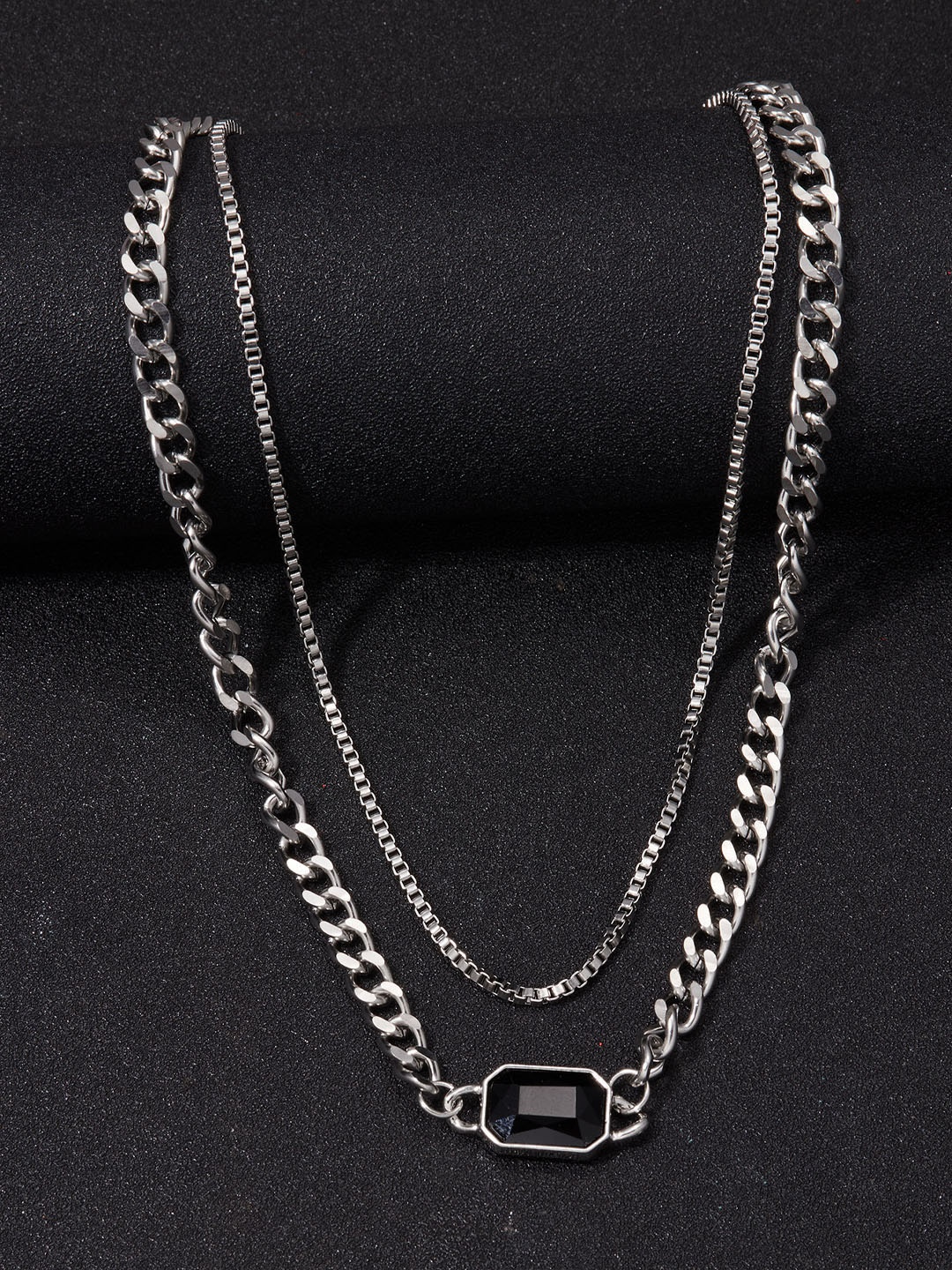 

Krelin Silver-Plated Layered Stainless Steel Necklace