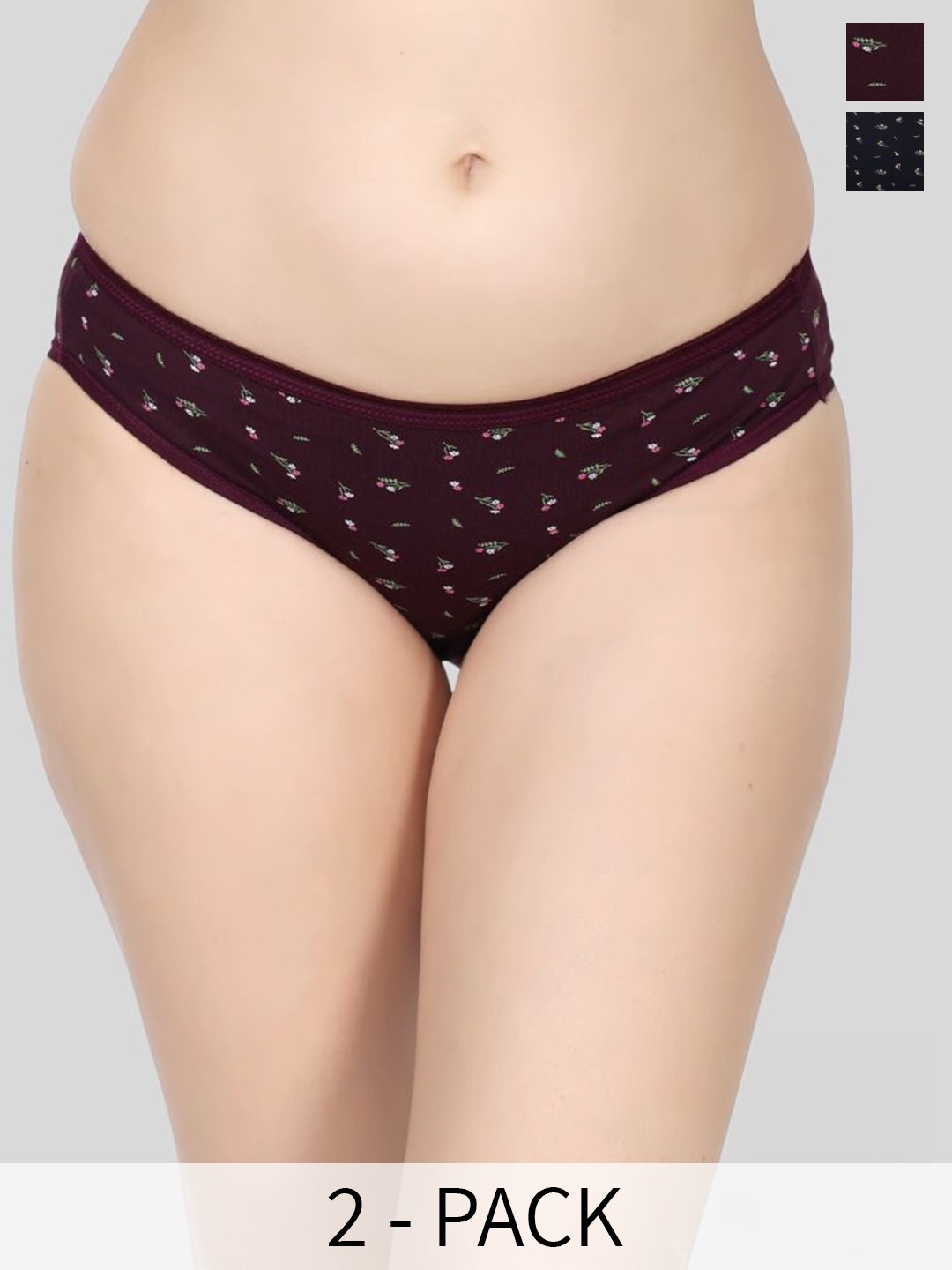 

Innocence Pack Of 2 Printed Bikini Briefs, Navy blue
