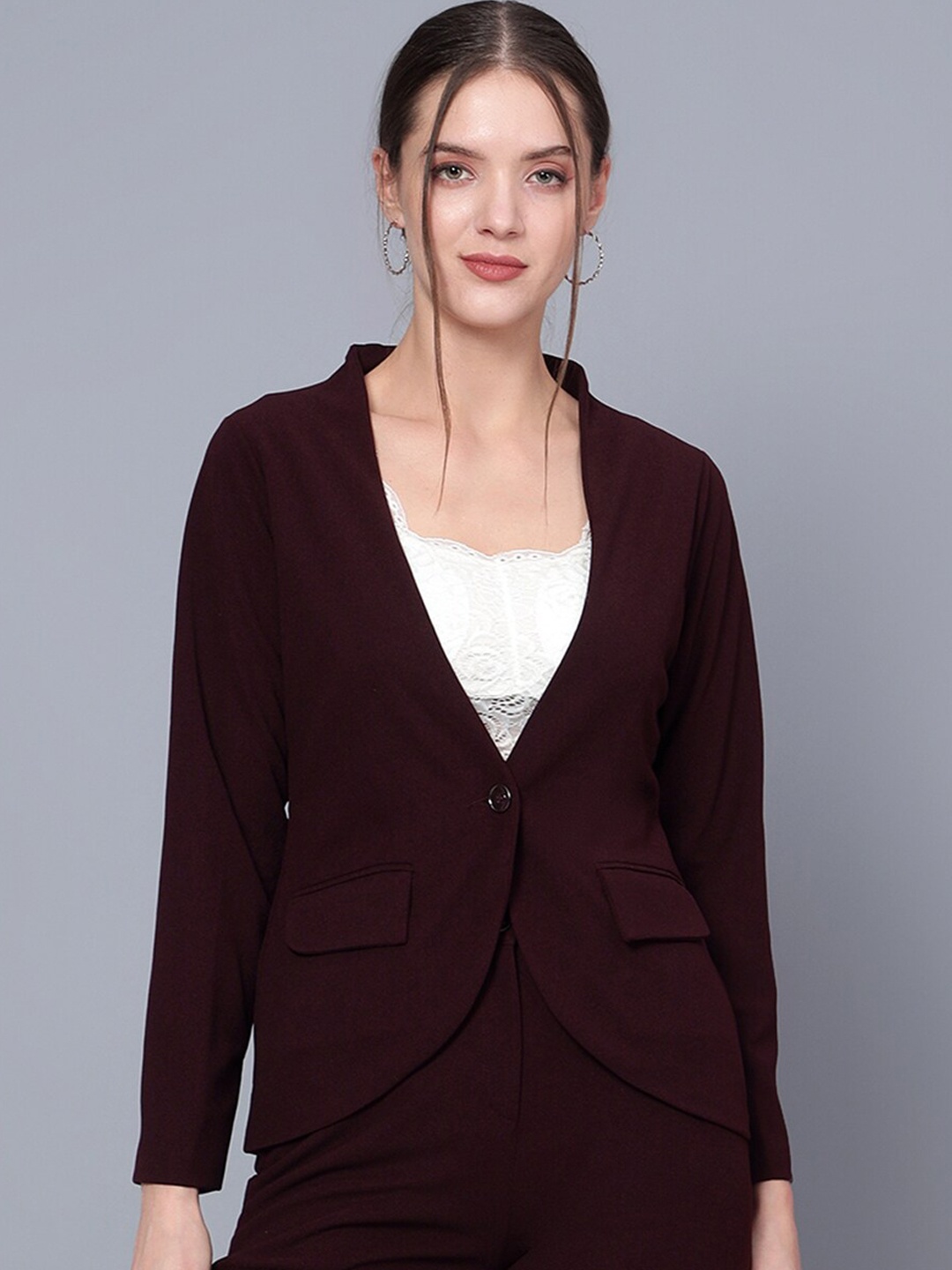 

Golden Kite Long Sleeved Single-Breasted Blazers, Maroon