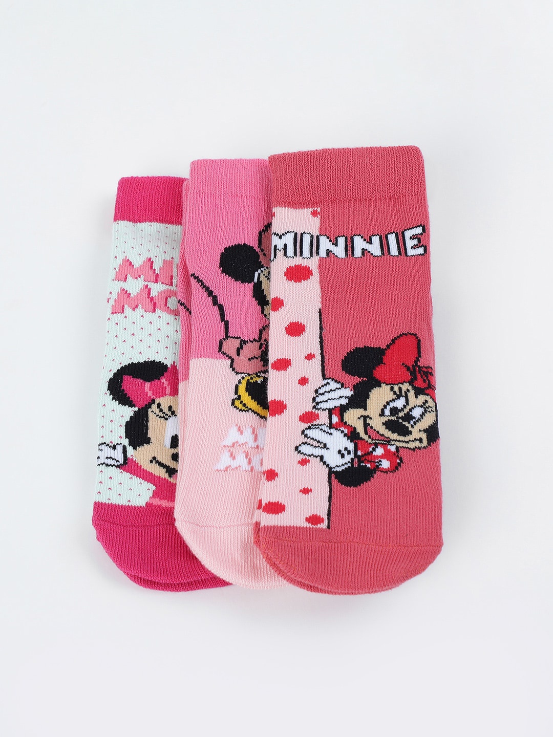 

max Girls Pack Of 3 Patterned Cotton & Nylon Ankle Length Socks, Pink